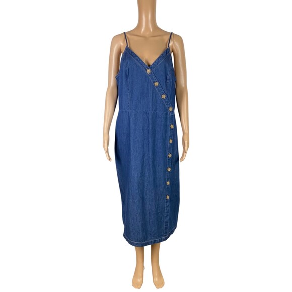 Universal Thread Woman's 100% Cotton Denim Blue Sleeveles Midi Dress Size XXL - Picture 8 of 8
